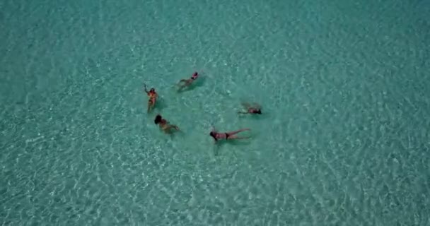 Bikini Cuerpo Las Mujeres Juguetonas Paraíso Tropical Playa Hermosas Vacaciones — Vídeo de stock