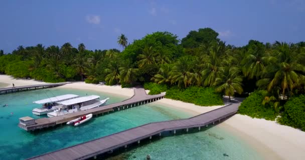Isola Tropicale Lusso Con Yacht Attraccati Scena Estiva Bali Indonesia — Video Stock