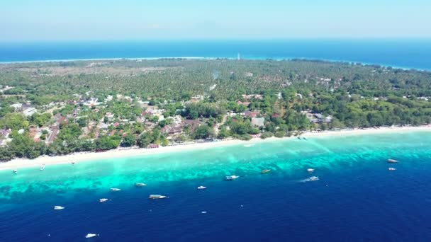 Luftaufnahme Von Booten Meer Auf Der Insel Sommerparadies Jamaika Karibik — Stockvideo
