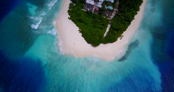 Tropisch Eiland Van Bovenaf Bekeken Tropische Vakantie Bahama Caribisch Gebied — Stockvideo