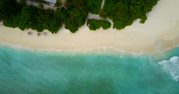 Vista Superior Costa Ilha Com Ondas Paisagem Havaí Eua — Vídeo de Stock