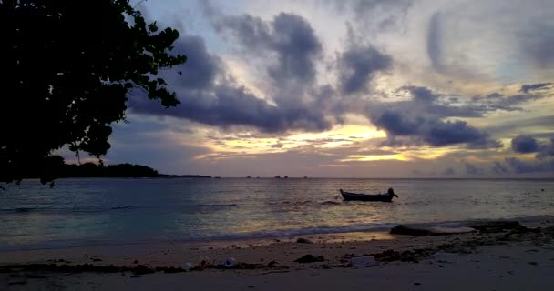 Vista Del Atardecer Mar Escena Verano Maldivas — Vídeos de Stock