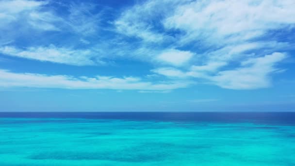 Fundo Azul Turquesa Brilhante Paisagem Marinha Viagem Tropical Barbados Caribe — Vídeo de Stock