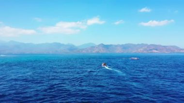 Gündüz deniz manzaralı. Endonezya, Bali 'nin egzotik doğa manzarası. 