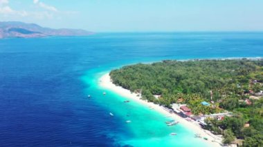 Hava deniz manzaralı arka plan. Endonezya, Bali 'de tropikal tatilin tadını çıkarıyorum..