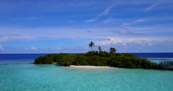 Удивительный Вид Зеленый Остров Голубой Водой Отпуск Карибском Регионе — стоковое видео