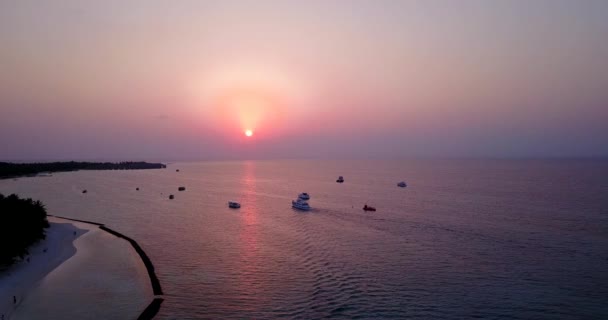 Prachtige Zonsondergang Aan Zee Tropisch Karakter Van Thailand Azië — Stockvideo