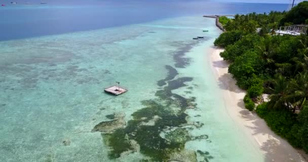 Bungalow Lusso Sulla Costa Esotica Della Spiaggia Scena Estiva Lankayan — Video Stock