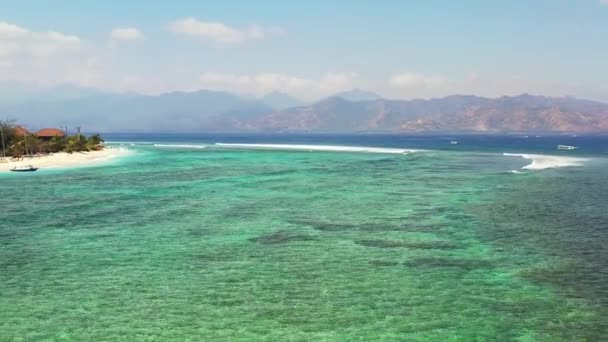 Durch Flaches Wasser Mit Algen Boden Fliegen Sommerreise Nach Australien — Stockvideo