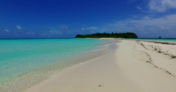 美丽的海景 清澈的绿松石水和热带库克群岛 南太平洋 — 图库视频影像