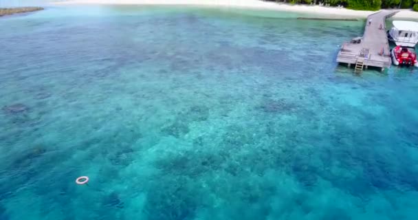 Ξύλινη Προβλήτα Βάρκες Στο Νησί Εξωτικό Ταξίδι Στο Koh Samui — Αρχείο Βίντεο