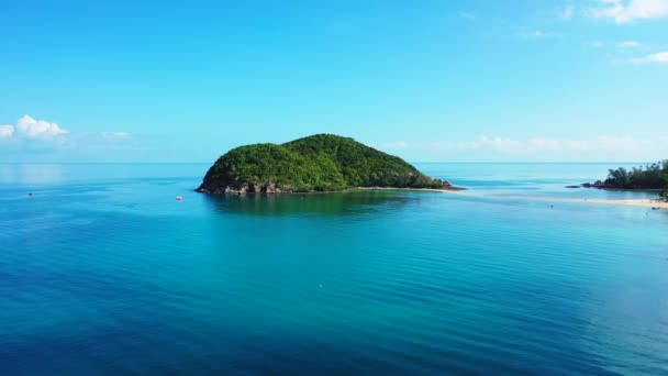 Rustige Zee Met Kleine Eilandbult Bahama Idyllisch Caribisch Gebied — Stockvideo