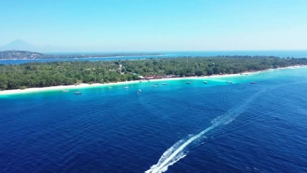 Bootsweg Blauen Meer Mit Inselhintergrund Landschaft Von Thailand Asien — Stockvideo