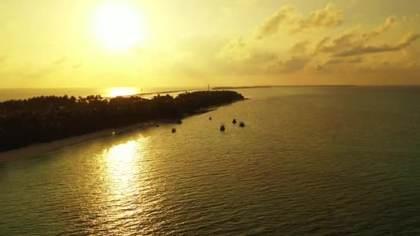 Jasna Złota Godzina Nad Morzem Letnia Wycieczka Dominikany Karaibów — Wideo stockowe