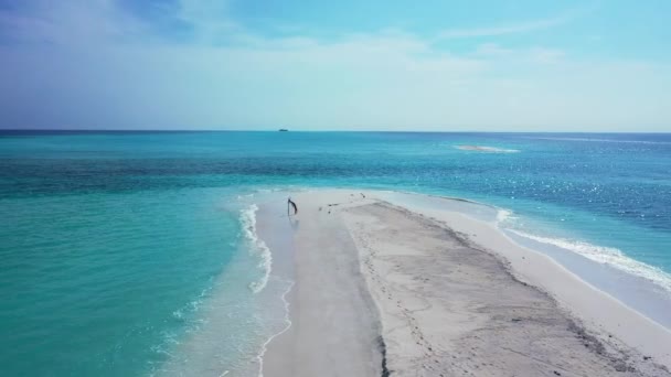 Czysty Brzeg Plaży Wodzie Morskiej Naturalna Scena Gili Trawangan Indonezja — Wideo stockowe