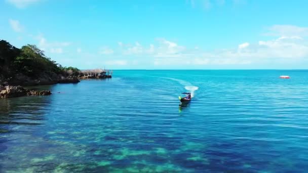 Lyx Yacht Blått Hav Bahamas Karibiens Tropiska Natur — Stockvideo