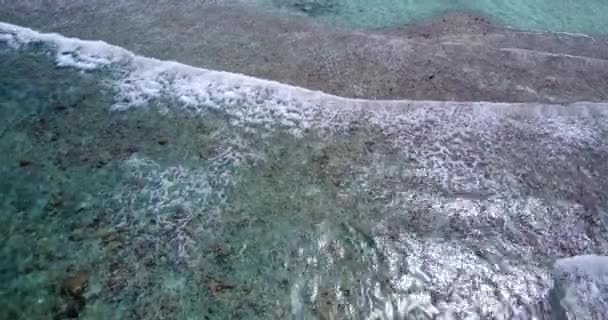Nın Açık Yeşil Görüntüsü Akan Dalgalarla Suyu Dalgalandırır Bali Endonezya — Stok video