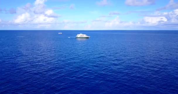 Dark Blue Sea Yachts Background Natural Scene Jamaica Caribbean — Stock Video