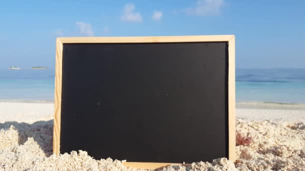 Blackboard Copy Space Beach Vacation Scene Thailand Asia — Stock Video