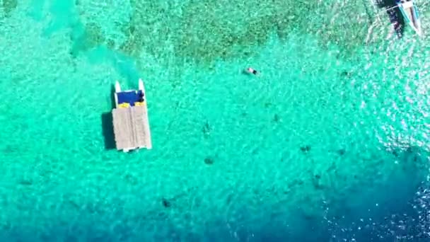 Yachten Auf Tropischen Inseln Tropischer Urlaub Auf Den Bahamas Karibik — Stockvideo