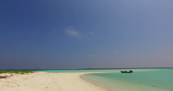 Tagsüber Ruhige Meereslandschaft Mit Boot Hintergrund Sommerreise Nach Australien — Stockvideo