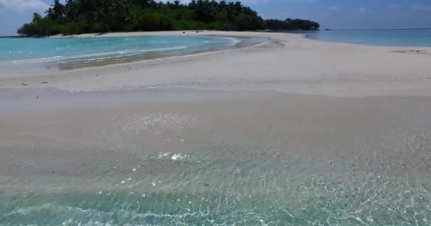 Kustområde Med Klart Grunt Vatten Njuter Naturen Bali Indonesien — Stockvideo