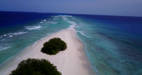 Havslandskap Med Grön Med Turkost Vatten Sommarscen Bahamas Karibien — Stockvideo