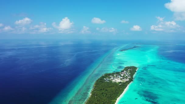 Drohnenblick Auf Den Karibischen Strand Mit Weißem Sand Und Schönen — Stockvideo