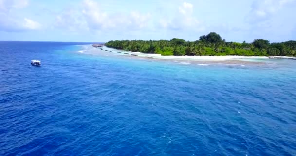Mar Azul Con Isla Por Mañana Viaje Hawaii Estados Unidos — Vídeos de Stock