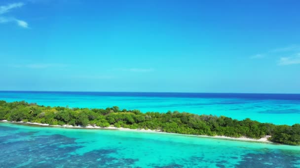 Paisagem Marinha Impressionante Com Água Azul Turquesa Ilha Tropical Maldivas — Vídeo de Stock