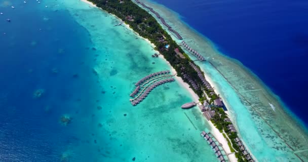 Смотрю Остров Беспилотника Летняя Поездка Мальдивы — стоковое видео