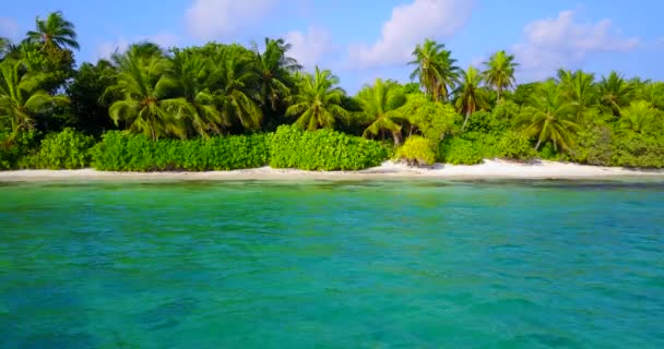 Turkuaz Okyanus Suyunun Yüksek Açılı Görüntüsü Tropik Adanın Kıyı Şeridi — Stok video