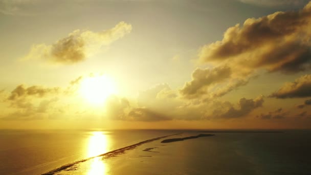 Glattes Meer Während Der Goldenen Stunde Sommerparadies Der Dominikanischen Republik — Stockvideo