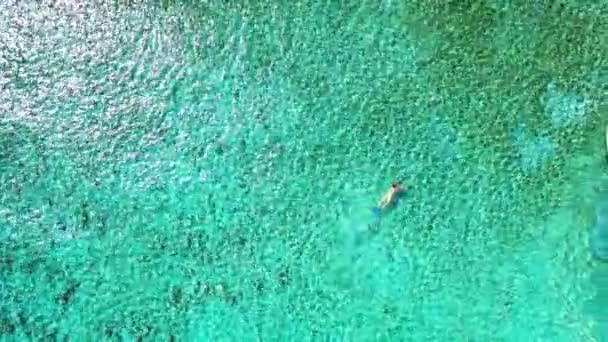 Gente Disfrutando Buceando Mar Naturaleza Tropical Bali — Vídeos de Stock