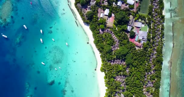 Widok Lotu Ptaka Letniskową Wyspę Tropikalną Spędzić Wakacje Bali Indonezja — Wideo stockowe