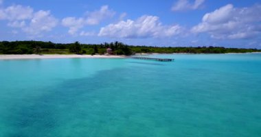 Tropik ada ve okyanus görüntüleri, hava manzarası 