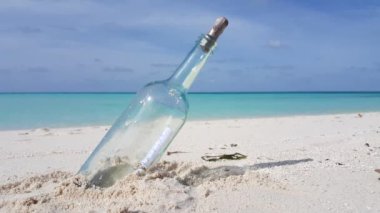 Empty clear shoreline with transparent water. Tropical nature of Bali, Indonesia. 