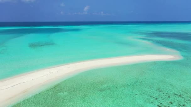 Lunga Fascia Sabbia Acqua Bassa Scena Estiva Nella Repubblica Dominicana — Video Stock