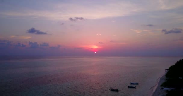 Sonnenuntergang Meer Goldene Stunde Aussicht Sommerentspannung Auf Bali Indonesien — Stockvideo