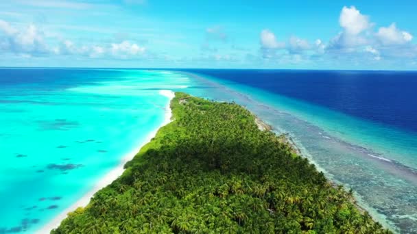 Isola Tropicale Verde Con Spiaggia Bianca Acqua Turchese Vacanza Antigua — Video Stock
