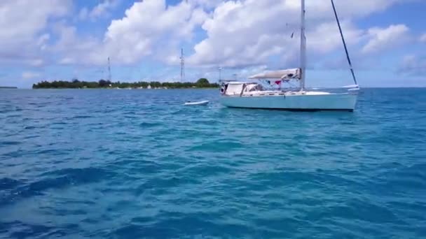 Yacht Isola Tropicale Vacanza Tropicale Bahamas Caraibi — Video Stock