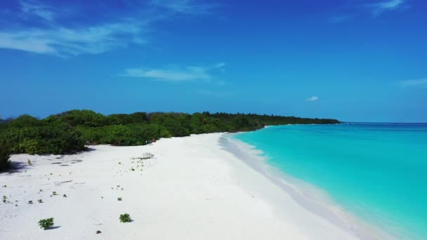 Witte Kustlijn Met Turquoise Water Exotische Reis Naar Malediven — Stockvideo