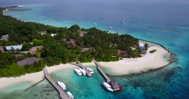 Luftaufnahme Der Insel Blauen Meer Natur Der Bahamas Karibik — Stockvideo