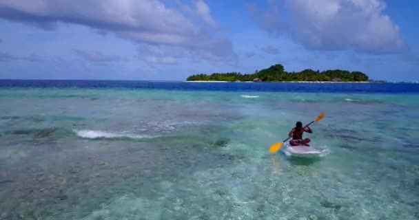 Pataugeoire Touristique Sur Planche Surf Scène Naturelle Jamaïque Caraïbes — Video