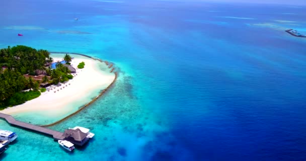 Wellenbrecher Rund Tropische Insel Sommerentspannung Bora Bora Französisch Polynesien — Stockvideo