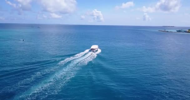 Bateau Moteur Déplaçant Mer Avec Sentier Vacances Samui Thaïlande — Video