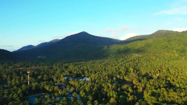 Altas Montanhas Verdes Ilha Cena Tropical Verão República Dominicana Caribe — Vídeo de Stock