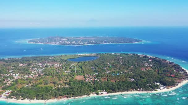 Zeegezicht Gezien Vanaf Drone Zomer Tropische Scene Dominicaanse Republiek Caribisch — Stockvideo