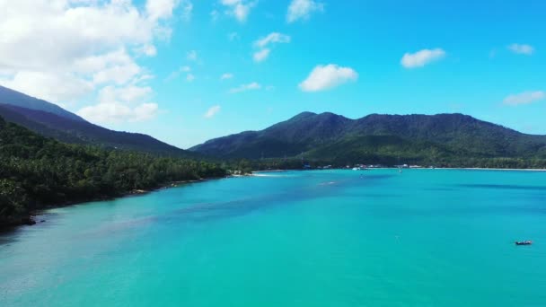 Дивовижний Вид Зеленими Горами Задньому Плані Екзотична Літня Сцена Багамах — стокове відео