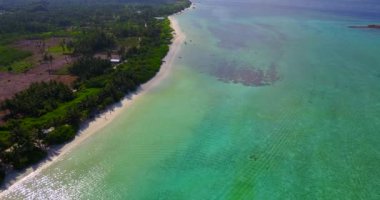 Drone 'dan tropik deniz manzarası. Endonezya, Bali 'de yaz havası.
